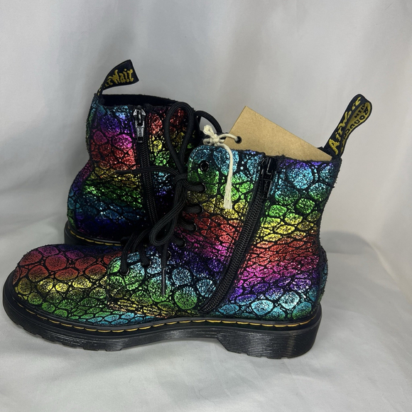 Dr. Martens 1460 Pascal Boots Women's 5 Rainbow Metallic Suede Combat Goth - Picture 7 of 13